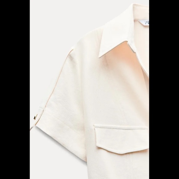 ZARA Belted Midi Shirt Dress - Picture 3 of 16